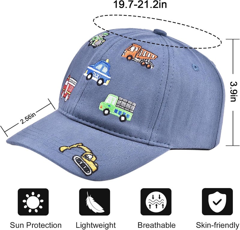 EDCYF Kids Boys Girls Embroidered Baseball Caps Baby Sun hat Toddler Dinosaur Trucker Hats Summer Hats（3-8years - Image 3